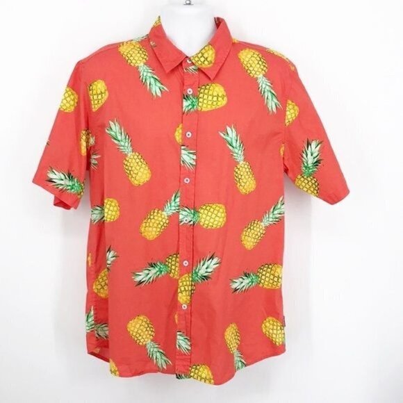 Ocean Current Men's Hawaiian Shirt Pineapple Button Up Short Sleeve XL - Picture 1 of 10